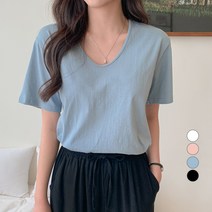 베러스윗 여성용 유넥 무지 반팔 티셔츠