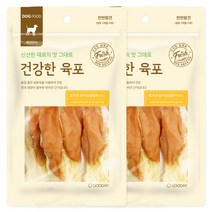 굿데이 강아지 건강한 육포, 토끼귀 닭가슴살말이, 80g, 2개