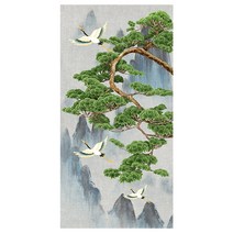 행운이 들어오는 백로 동양화, 화이트 + 블랙 + 레드