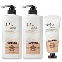 우유에 빠지다 2중 기능성 핸드크림 화이트 머스크 파우더향 500ml 2p + 60ml 세트, 1세트