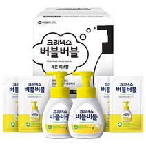 크리넥스 버블버블 핸드워시 용기 레몬허브 250ml x 2p + 리필 200ml x 4p 세트, 1세트