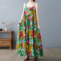 레몬소울 바다가자 플라워 나시 롱 원피스