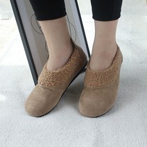 벨라노이 여성용 가볍고 발편한 겨울갬성 귀여운 뽀글털 모카신 털단화 3cm