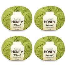 니뜨 허니 울 뜨개실 30g x 4p, 26올리브그린, 4개