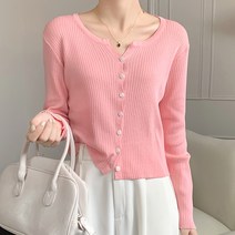 이사도라 여성용 여리핏 골지 파스텔 니트 가디건