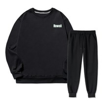 코지레이먼트 남성용 Hawaii 스몰로고 기모 맨투맨 조거 트레이닝 상하의 세트