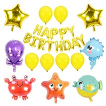 마켓감성 오션월드 생일풍선세트, 1세트, 타입3