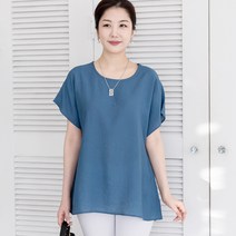 여성용 찰랑찰랑 인견 해피 반팔 블라우스 2p