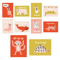 인디케이 애니멀 스윗 콜렉션 카드 10p, 혼합, 1세트