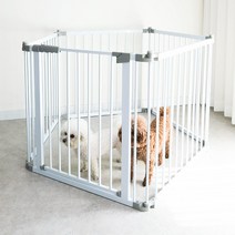 딩동펫 반려동물 스마트 반자동 안전문 울타리 5단, 화이트