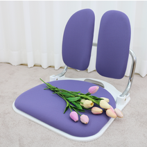 와이디엄 접이식 패브릭 좌식의자, 화이트 + 연보라