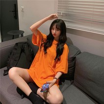 여성용 바디보 오버핏 반팔 티셔츠