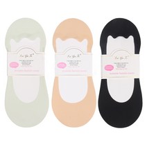 두발로싹스 여성용 프리미엄 실리콘 무봉제 덧신 3켤레