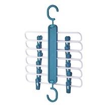 VWY 공간활용 슬라이딩 6단 치마바지걸이, 블루, 1개