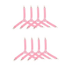 럭키나인 Y자형 침대시트 고정 집게, 핑크, 8개