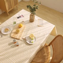 슈가맘 면 방수 식탁보, 코튼캔디 옐로, 6인(145 x 220 cm)