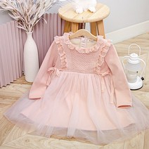 위시키즈 여아용 레이스 프릴 샤 본딩원피스