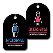 뭉키데코 안내 표지판 블랙 2종 세트, S7_006(남자화장실, 여자화장실 03), 1세트