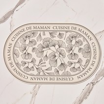 달팽이리빙 퀴진드마망 양면 실리콘 은행잎 식탁매트, 크림화이트, 430 x 270 mm