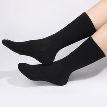 두발로 여성용 스포츠 메쉬 파일 쿠션 크루 삭스 양말 4켤레, 블랙