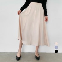 바블링브룩 여성용 A라인 플레어 밴딩 롱 스커트