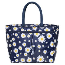 JHCompany JCP 대용량 간편 휴대 데이지 패턴 보냉백, 네이비