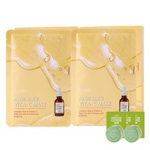 김정문알로에 슬라이스 비타씨 마스크팩 10p + 2X크림 3.5g 2p + 클렌져 2ml x 3p, 1세트
