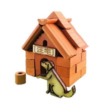 티처스 미니어쳐 DIY 벽돌집짓기 세트, 미니 강아지집