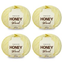 니뜨 허니 울 뜨개실 30g x 4p, 6연노랑
