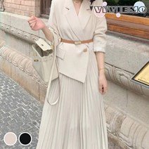 비비에모 언발란스 정장재킷 플리츠 스커트 투피스 세트 00600