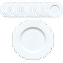 파티 캠핑 피크닉 플라스틱 로얄실버 접시 17cm, 24개, 1개입