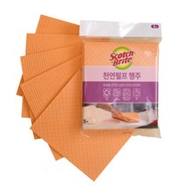 쓰리엠 스카치브라이트 빨아쓰는 천연소재 행주 오렌지, 5개입, 1개
