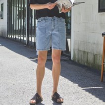 플레이즈 남성용 핀턱절개 5부 청반바지