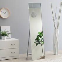 데코퍼니쳐 알루미늄 비산방지 거치형 전신거울 400 x 1600 mm, 실버