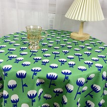 파라다이소 방수 패브릭 플라워 레트로무드 인테리어 식탁보, 그린, 80 x 120 cm
