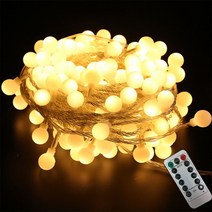 LED 앵두전구 캠핑 알전구 스트링라이트 줄조명 40구 6m USB + 리모컨 세트, 웜화이트
