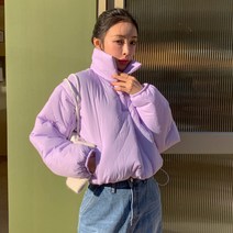 시크블랙 여성용 윗아웃 패딩 스트랩 버튼 아노락 점퍼 cpjk4642k2b