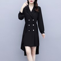아뗄릭 앞뒤 언발란스한 투버튼 중년 정장 하객룩 원피스 00185