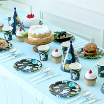 파티해 생일 파티테이블셋팅패키지 10인용 우주여행, 혼합색상, 1세트