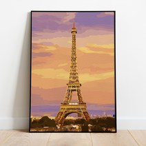 플레이어바웃 DIY 명화 그리기 세트 40 x 50 cm, 노을과 에펠탑 (MG037)