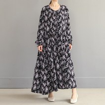 비나인 티프 캉캉셔링 나염 원피스