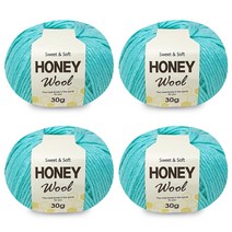 니뜨 허니 울 뜨개실 30g x 4p, 33연아쿠아, 4개