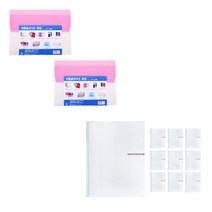 에코청운 자동슬라이드 화일 A4 2p + 칼라칩 라운드화일 둥근쫄대 A4 10p, 핑크(자동슬라이드 화일), 투명(라운드 화일) + 랜덤발송(칼라칩), 1세트
