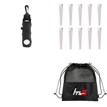 나야스타일 골프공 + 파우치 + 일반 플라스틱 티 10p 세트, GFYP-136-4+185-1PU