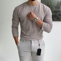 남자다잉 남성용 구김없는 가벼운 리버플 기모 긴팔 티셔츠