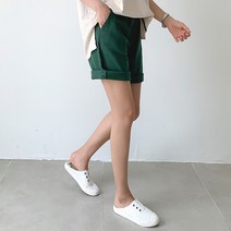 피핀 여성용 심플 밴딩 린넨 5부 팬츠 75749
