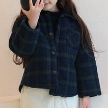 느엘 유아용 체크 패딩 긴팔 남방