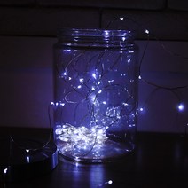 파티해 LED 50P 와이어 건전지 방수케이스 전구, 백색, 1개