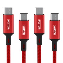 요이치 웨이크 CC플러스 c to c 고속충전케이블 60W 2개, 레드, 150cm