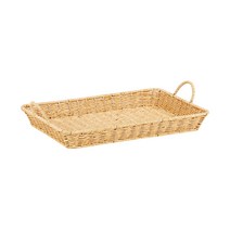 하우스레시피 PP라탄 손잡이 트레이 L, 베이지, 1개